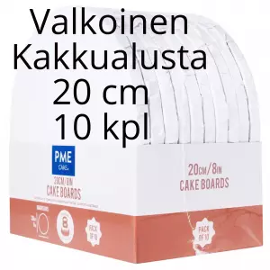 Kakkualusta Valkoinen pyöreä (1,2 cm paksu) 10 kpl