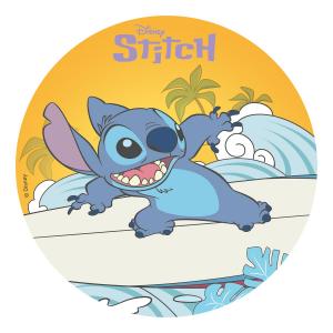 Syötävä kakkukuva Stitch surffaa, 20 cm