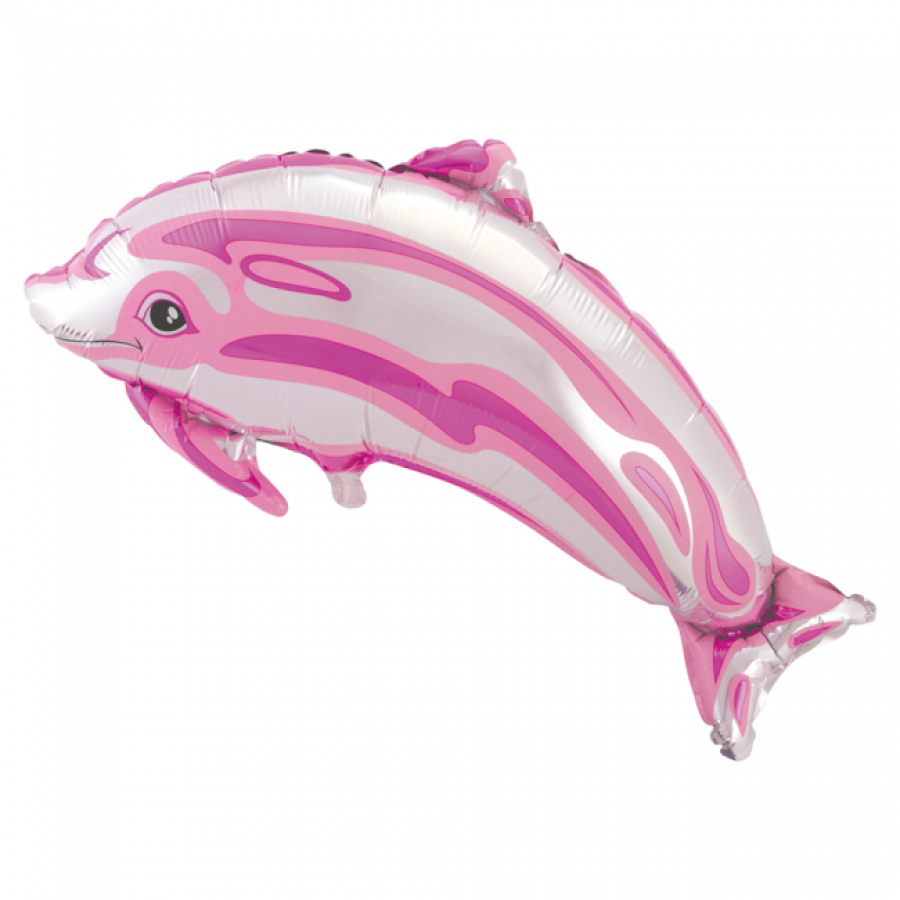 Delfiini foliopallo vaaleanpunainen 80 x 48 cm 