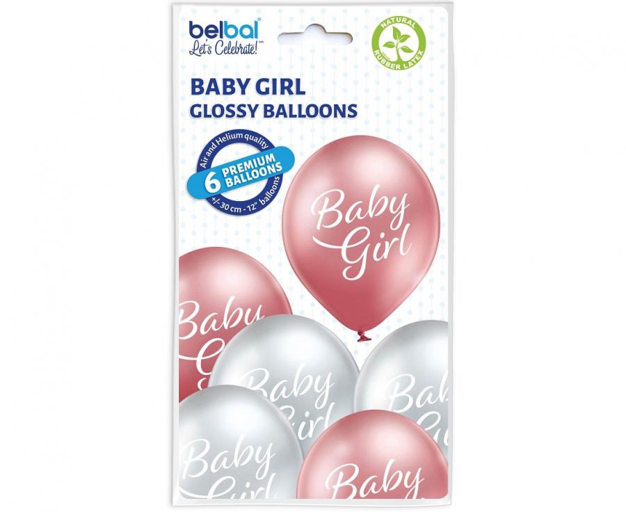 Baby Girl ilmapallot, 6 kpl 