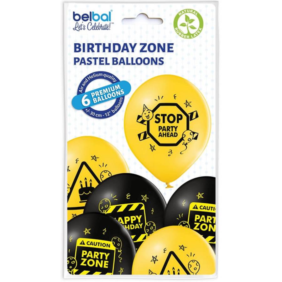 Birthday Zone syntymäivä ilmapallot, 6 kpl 