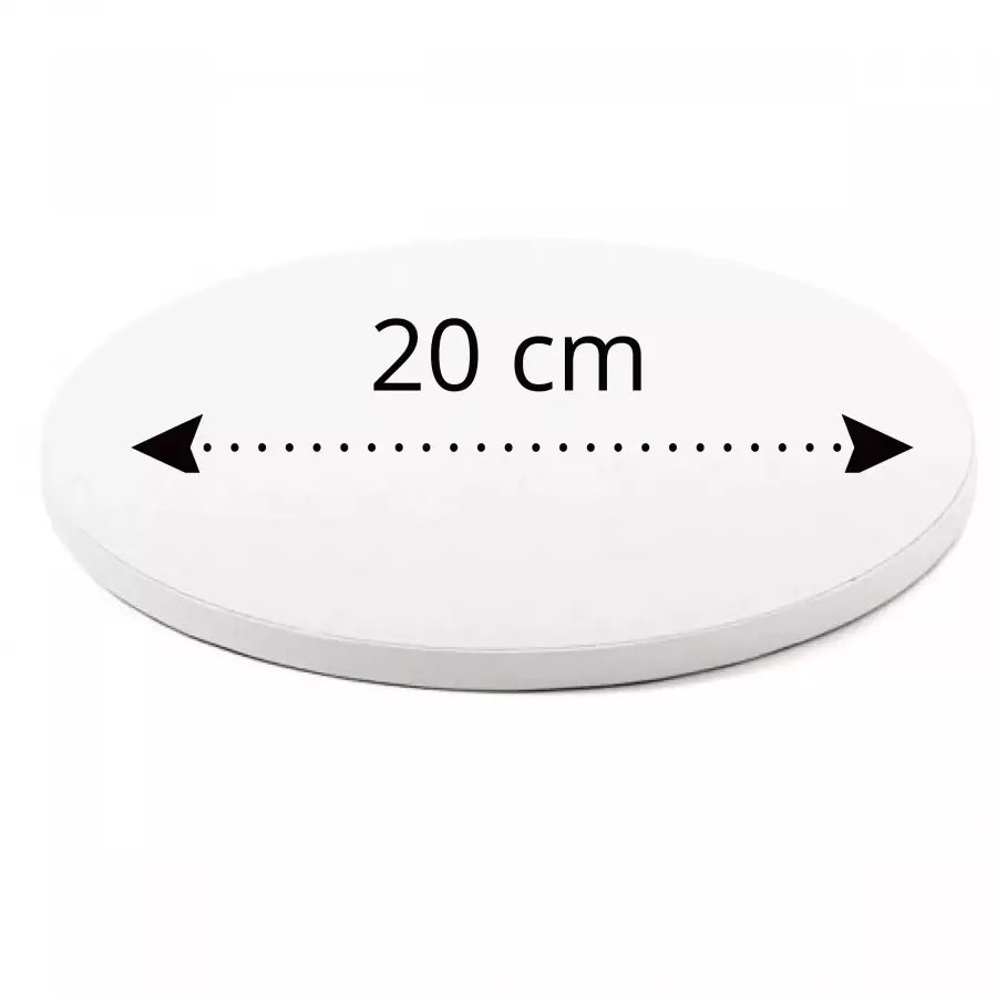 Kakkualusta, valkoinen pyöreä 20 cm (1,2 cm paksu)