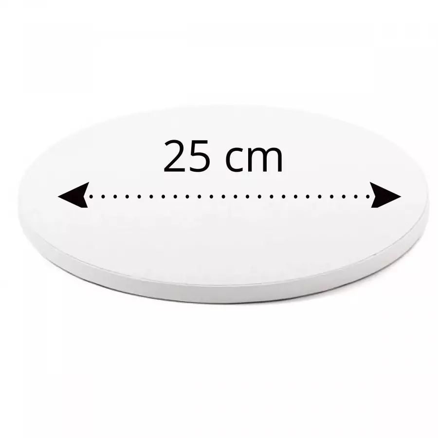 Kakkualusta, valkoinen pyöreä 25 cm (1,2 cm paksu) 