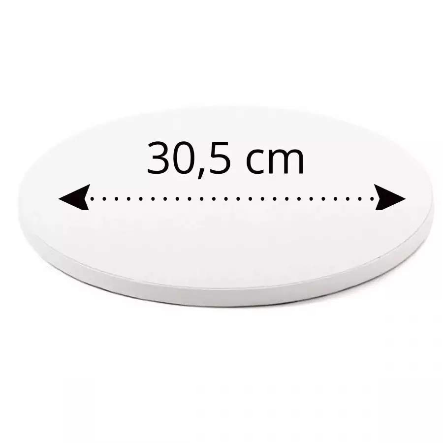 Kakkualusta, valkoinen pyöreä 30,5 cm (1,2 cm paksu) 