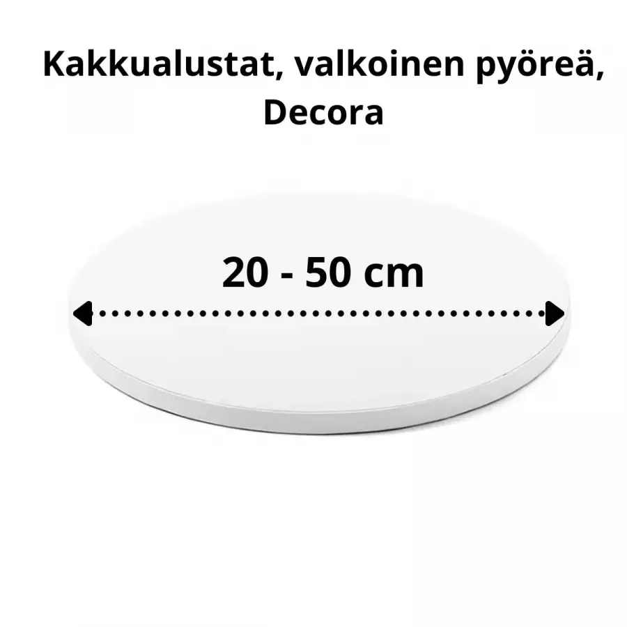 Kakkualustat, valkoinen pyöreä 20 - 50 cm (1,2 cm paksu)